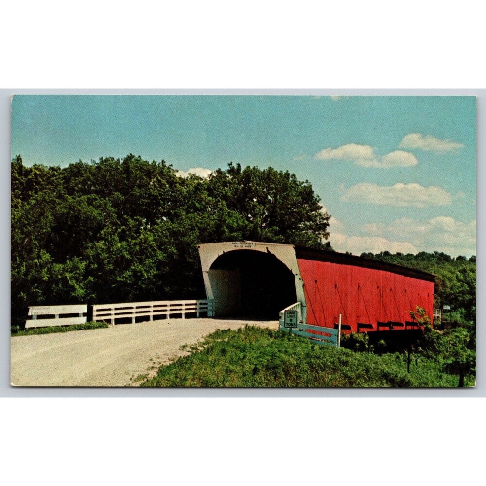Postcard Iowa Winterset Hogback Bridge North River Unposted c1960s IA